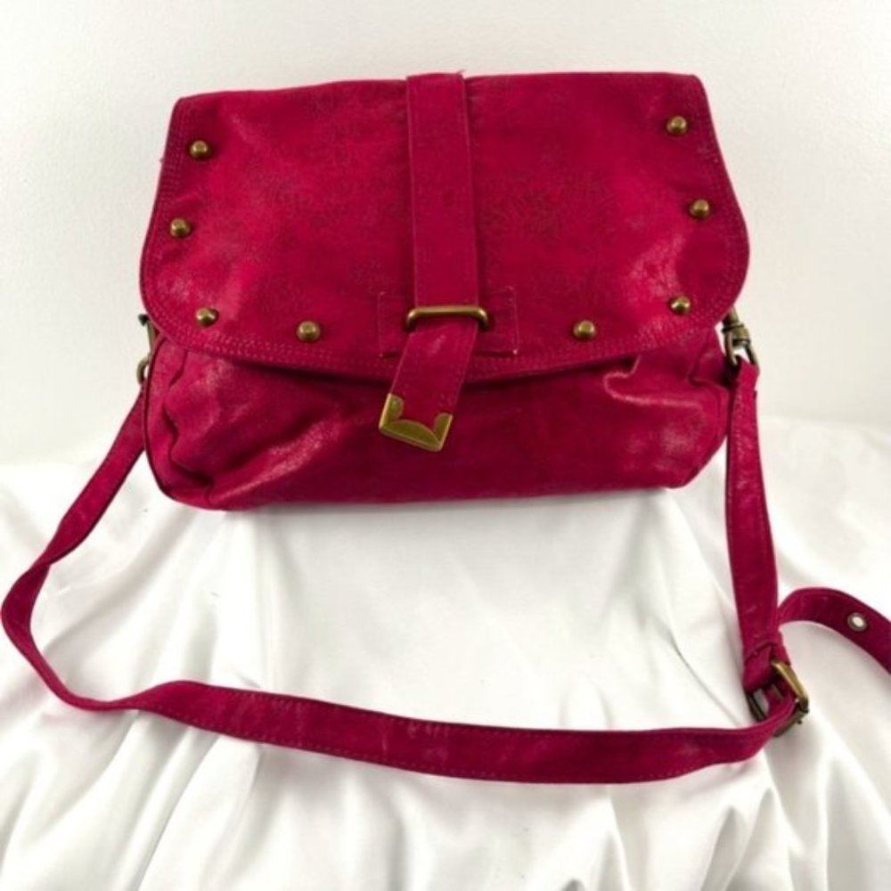 Matt & Nat Vegan Magenta Bronze Studded Shoulder Bag
